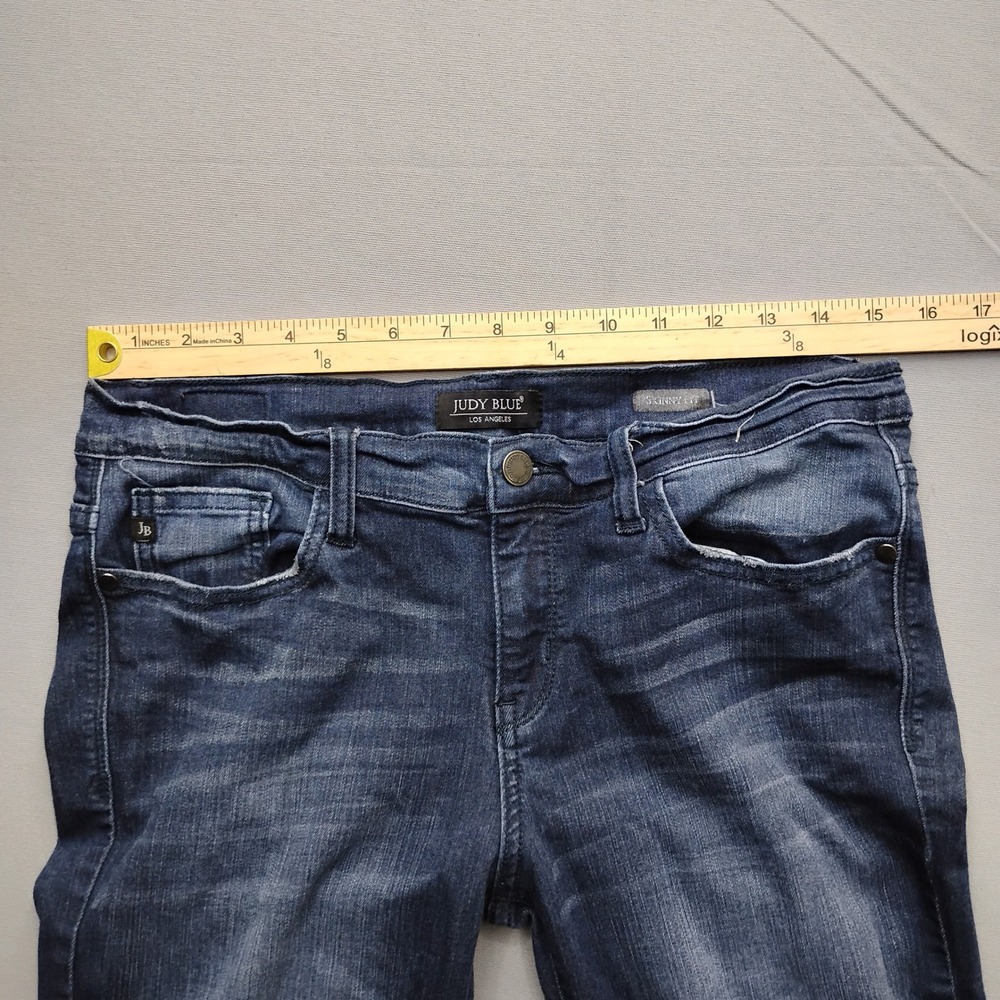 Judy Blue Skinny Fit Dark Wash Distressed Jeans  Size 13/31 Mens 10 - Picture 8 of 9